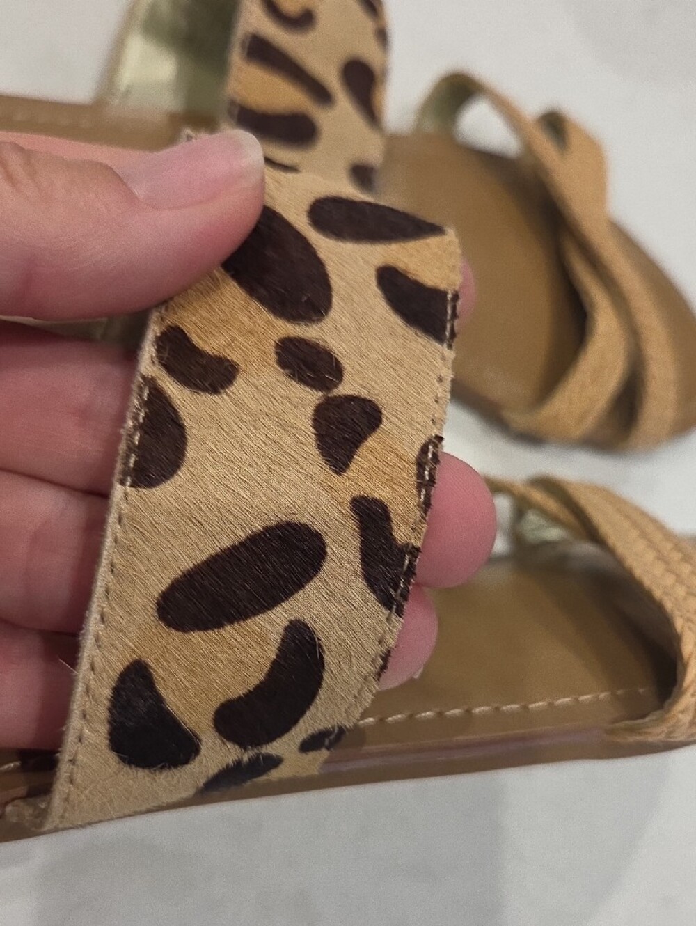 Casual Leopard & Tan Slide Sandals - Women's - Picture 6 of 8